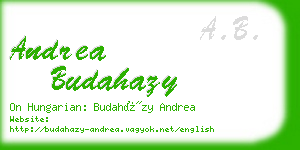 andrea budahazy business card